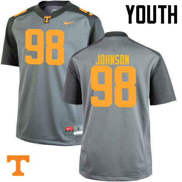 Youth #98 Alexis Johnson Tennessee Volunteers College Football Jerseys-Gray